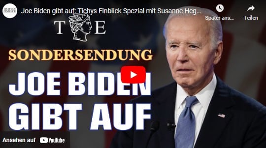 Joe Biden gibt auf: Tichys Einblick Spezial mit Susanne Heger
